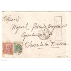 Carta con matasellos censura militar San Fernando cadiz