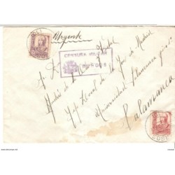 Carta con matasellos  censura militar Burgos1937