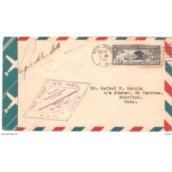 Carta de 1928 pirmer vuelo Chicago st Louis