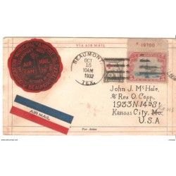 Carta de 1932  con matasellos dedication municipal airport