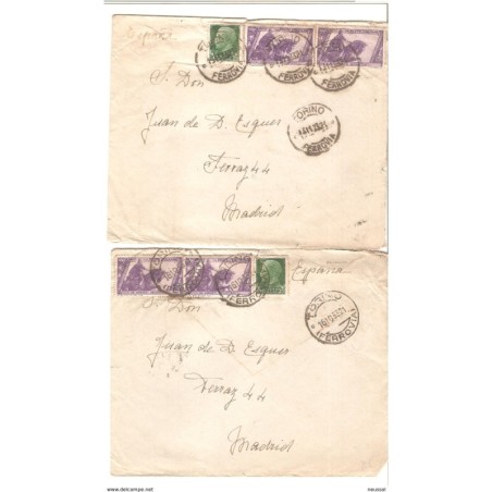 2 cartas de 1933 con matasellos torino