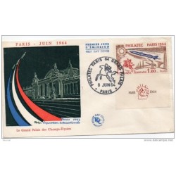 Carta  de primer dia con matasellos de 1964 Paris Philatec
