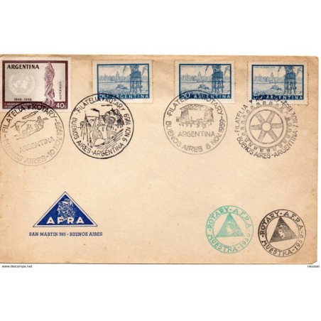 Carta con matasellos de Rotary 1959 Argentina