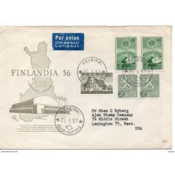 Carta con matasellos de helsinki 1957
