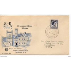 Carta con matasellos de 1959 internal postage rate increased