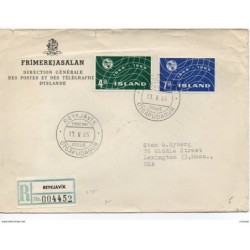 Carta con matasellos de 1965 reykjavik