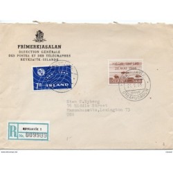 Carta con matasellos de 1968 reykjavik
