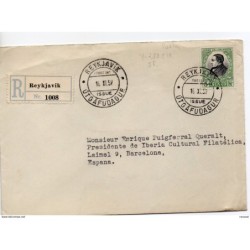 Carta con matasellos de 1957 reykjavik