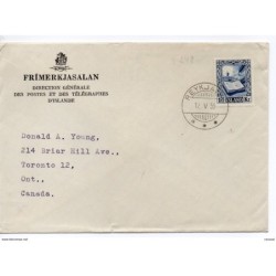 Carta con matasellos de 1955 reykjavik
