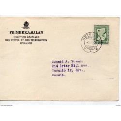 Carta con matasellos de 1956 reykjavik
