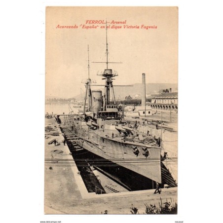 Tarjeta postal de ferrol  Barco Acorazado