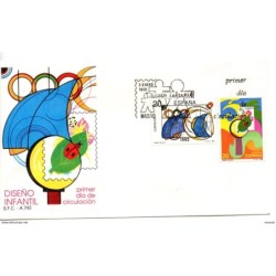 Sobre  de  primer dia serie n 29867 diseño infantil