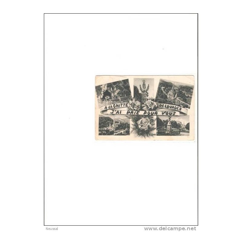 Tarjeta postal lourdes 1956 Tarjeta postal lourdes 1956