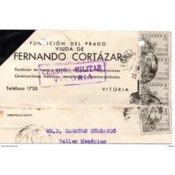 Tarjeta postal con censura militar vitoria