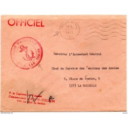 Carta con matasellos de toulon naval 1971