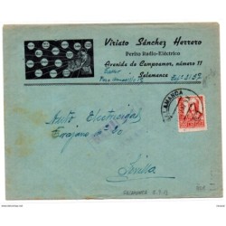 Carta de 1937 con censura militar salamanca y con publicidad