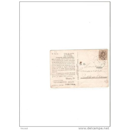 Tarjeta postal algo dañada