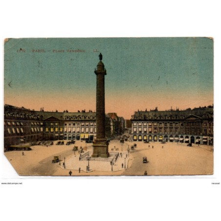 Tarjeta postal  circulada  Place vendome