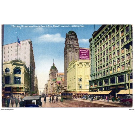 Tarjeta postal  market street east from grant ave San francisco California
