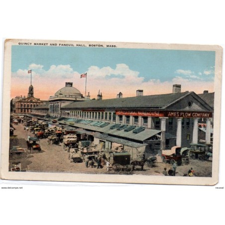 Tarjeta postal  quincy market and faneuil hall boston