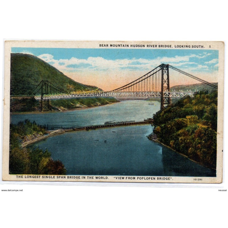 Tarjeta postal bear mountain hudson river bridge looking south Tarjeta postal bear mountain hudson river bridge looking south