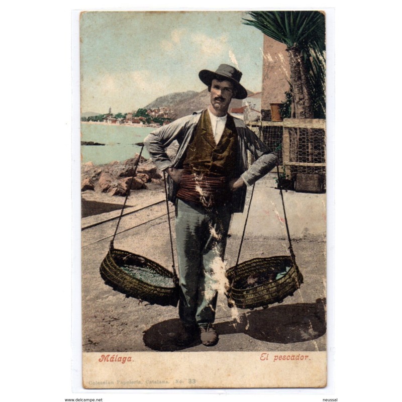 Tarjeta postal  el pescador Malaga