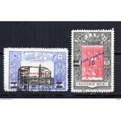2 viñetas de Tanger sobrecarga correspondencia y otra sobrecarga