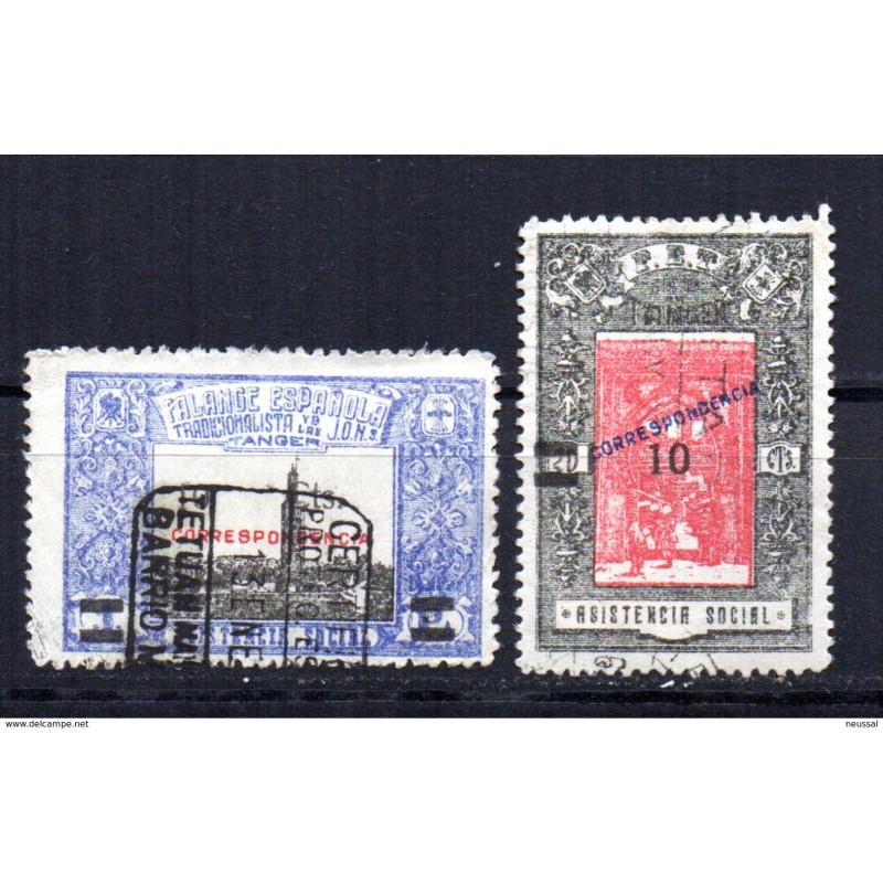 2 viñetas de Tanger sobrecarga correspondencia y otra sobrecarga 2 viñetas de Tanger sobrecarga correspondencia y otra sobrecarga