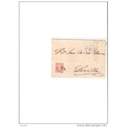 Carta con cuño azul cadiz y por detras negro de sevilla