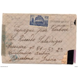 Carta de francia con censura española 1938