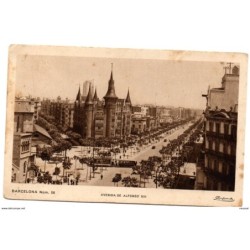 Tarjeta postal de avenida de alfonso XIII circulada 1928