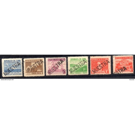 Algunos sellos de la serie 23953  A45 con sobrecarga muestra