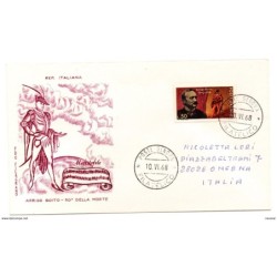 Carta  con matasellos de 1968  tematica musica