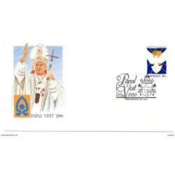 Carta de Australia Visita PAPA 1986  Tematica PAPAL