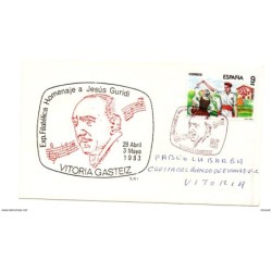 Carta con matasello commemorativo Homenaje a Jesus Guridi