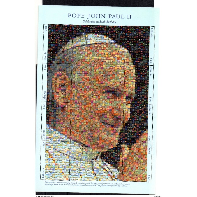 Serie n 252330 Liberia POPE JOHN PAUL II Serie n 252330 Liberia POPE JOHN PAUL II