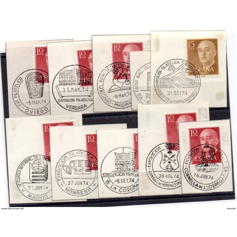 10 matasellos commemorativos distintos 10 matasellos commemorativos distintos