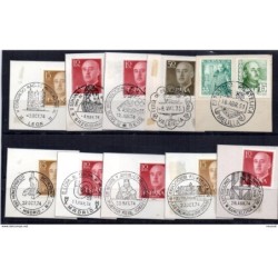 Ficha con 10  matasellos commemorativos diferentes1974