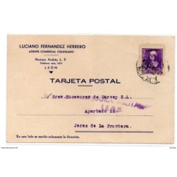 Tarjeta postal con censura militar leon