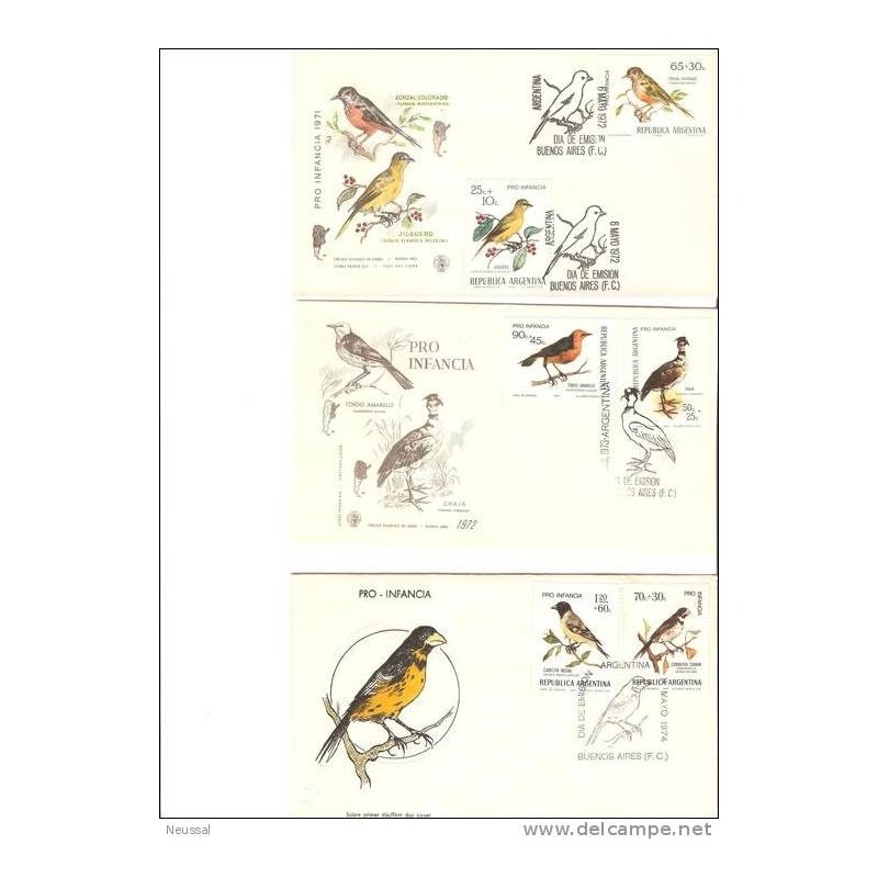 3 sobres de argentina pajaros 3 sobres de argentina pajaros