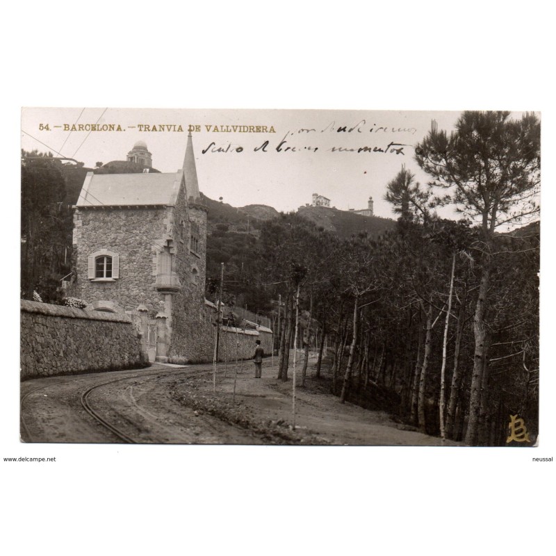Tarjeta postal escrita 1918 Tranvia de vallvidrera Tarjeta postal escrita 1918 Tranvia de vallvidrera