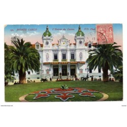 Tarjeta postal  circulada 1913 Montecarlo lentree du casino