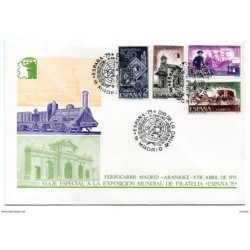 Carta con matasellos commemorativo de dia de la onu de 1975 ferrocarril madridaranjuez