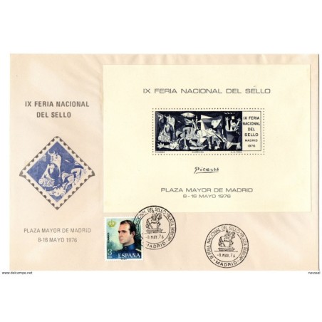 Pareja de cartas con hojas recuerdo feria nacional del sello