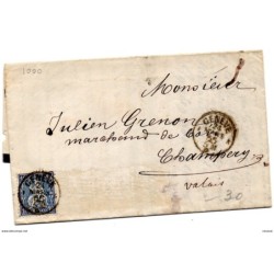 Carta con matasellos de Geneve 1865