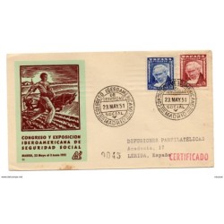 Carta circulada con matasellos 1951 congreso iberoamericano