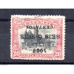Sello n 140 con sobrecarga invertida no catalogado guatemala
