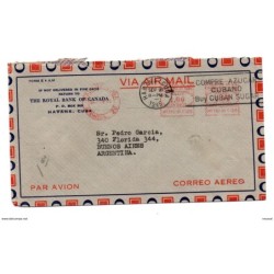 Carta con matasello de 1945 compre azucar cubano direccion argentina