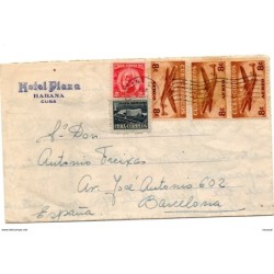 Carta de1954 hotel plaza habana con publicidad