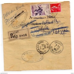 Carta de 1957 matasellos le perreux sur marne certificado a lagny